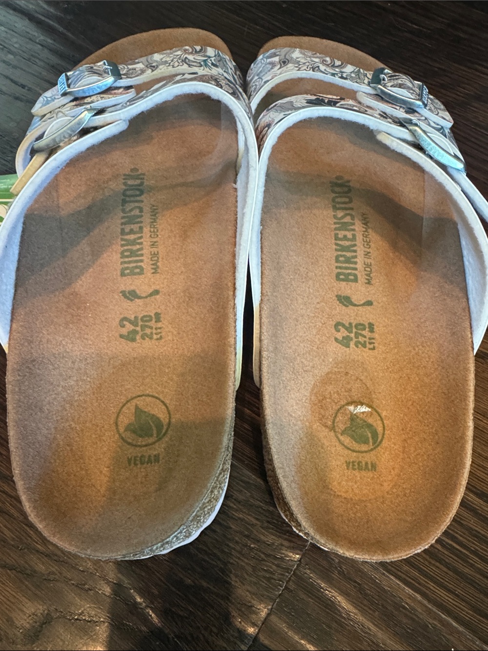 Birkenstock Women’s Sydney Vegan Two-Strap Paisley Sandal - Teal, Pink, White - Picture 3 of 5